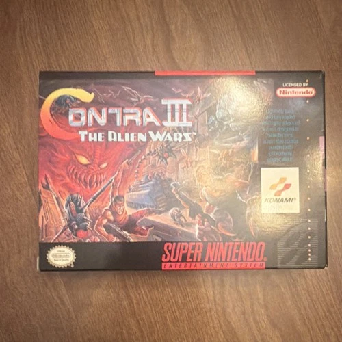 Konami Contra III: The Alien Wars Super Nintendo Box Included Manual Included