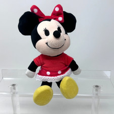Disney Minnie Mouse nuiMOs Peluche Animal Rojo Vestido Arco Niña Lindo Muñeco Acurrucado 7"