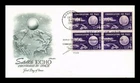 DR JIM STAMPS US COVER ECHO I SATELLITE PROGRESS IN SPACE FDC BLOCK OF 4