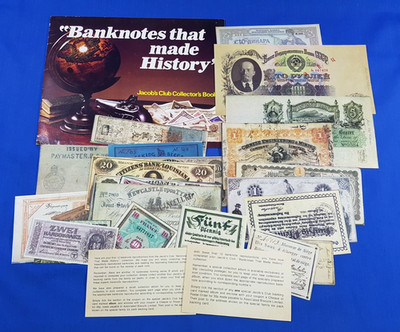 Jacob's Club BANKNOTEN DIE GESCHICHTE SCHRIEBEN - LEERES Sammlerbuch mit vollem Satz