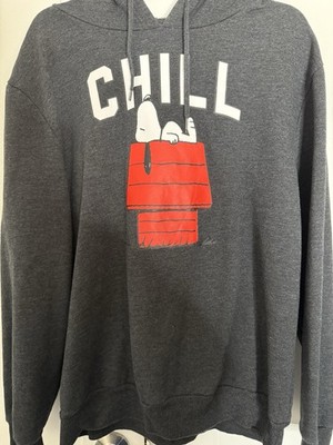 Peanuts Snoopy Chill Graphic Men's 2022 Hoodie Gray L Cotton Polyester 117508
