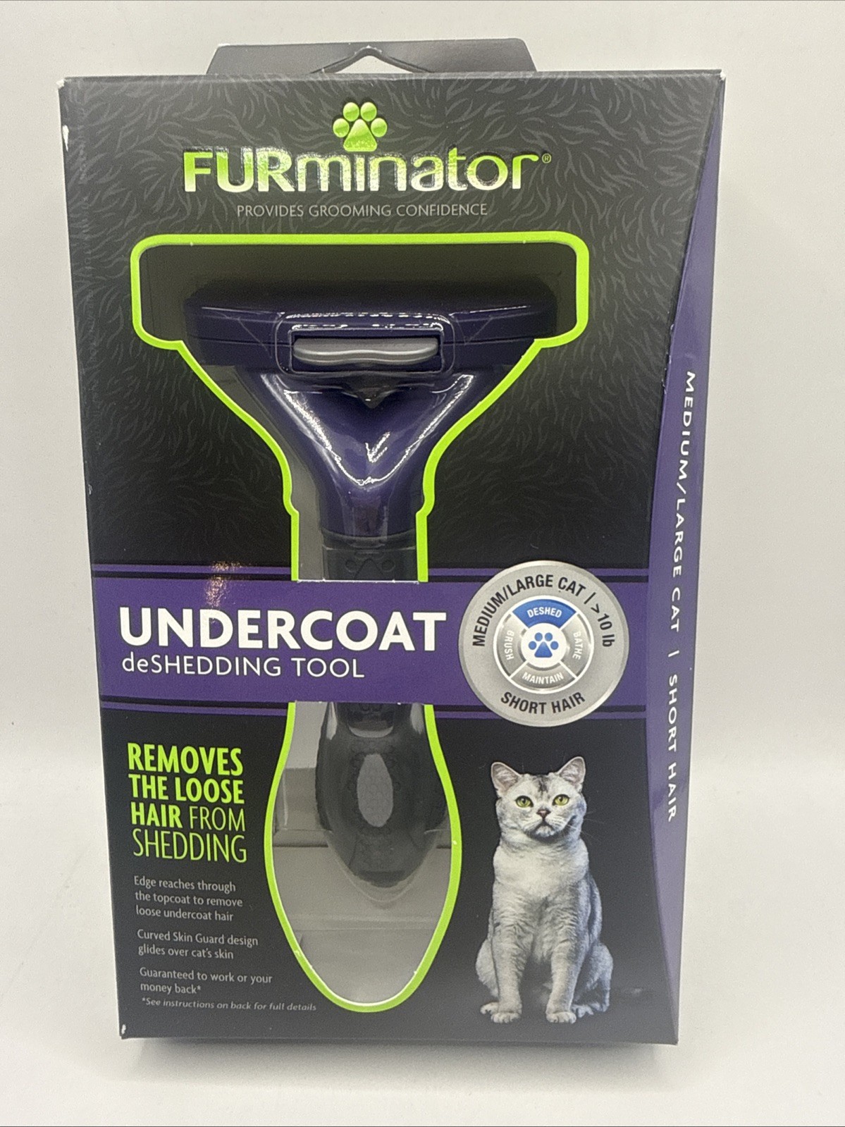 FURminator Undercoat deShedding Tool for Medium/Large Cat Sh