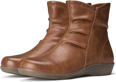 Women's Ankle Boots Flat Booties Ruched Casual Short Arch