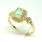 $2,999 Genuine .86ctw Emerald / Emerald Cut & Diamond Solid 14K Yellow Gold Ring — photo 10
