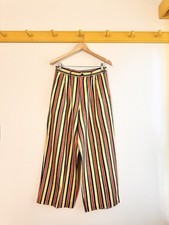 Vintage 80s Y's by YOHJI YAMAMOTO bold stripe rayon dress trouser pants 29" SS