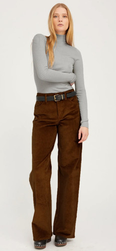 $395 BNWT SPRWMN Americano Brown Corduroy Wide Leg Trousers 25