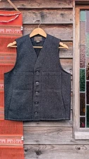 Filson Mackinaw Wool Vest Black Charcoal Rope | Small | Made in USA 20238728