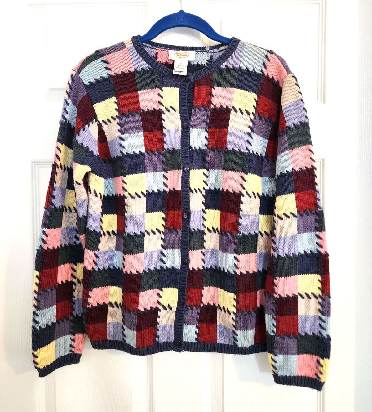 Talbots Patchwork Cardigan Women's M Multicolor C… - image 1