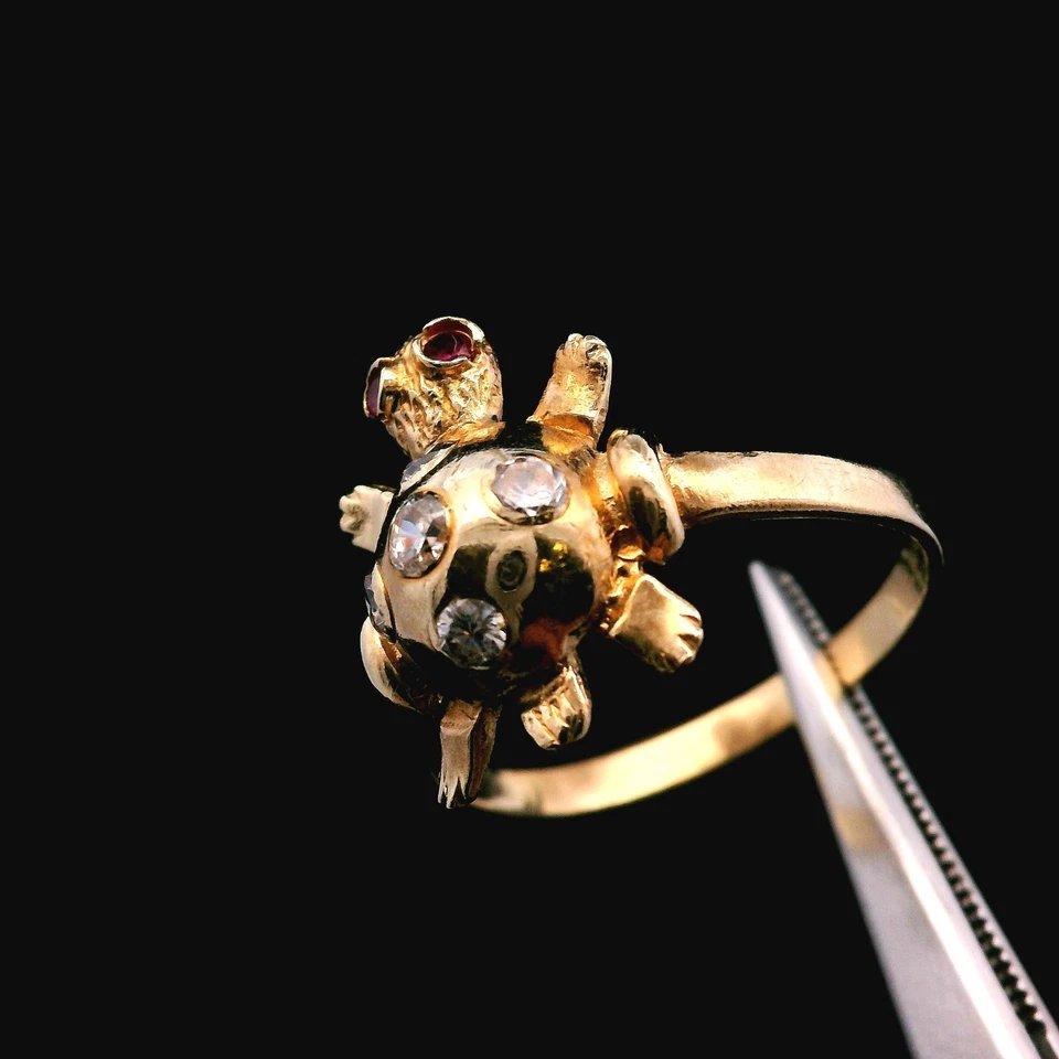 10KT Yellow Gold Turtle Ring – Size 6.25 – 1.71g (1.1 DWT) - Image 2 of 4