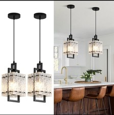 Modern Pendant Lights Kitchen Island 2 Pack Matte Black Pendant Lights Water ...