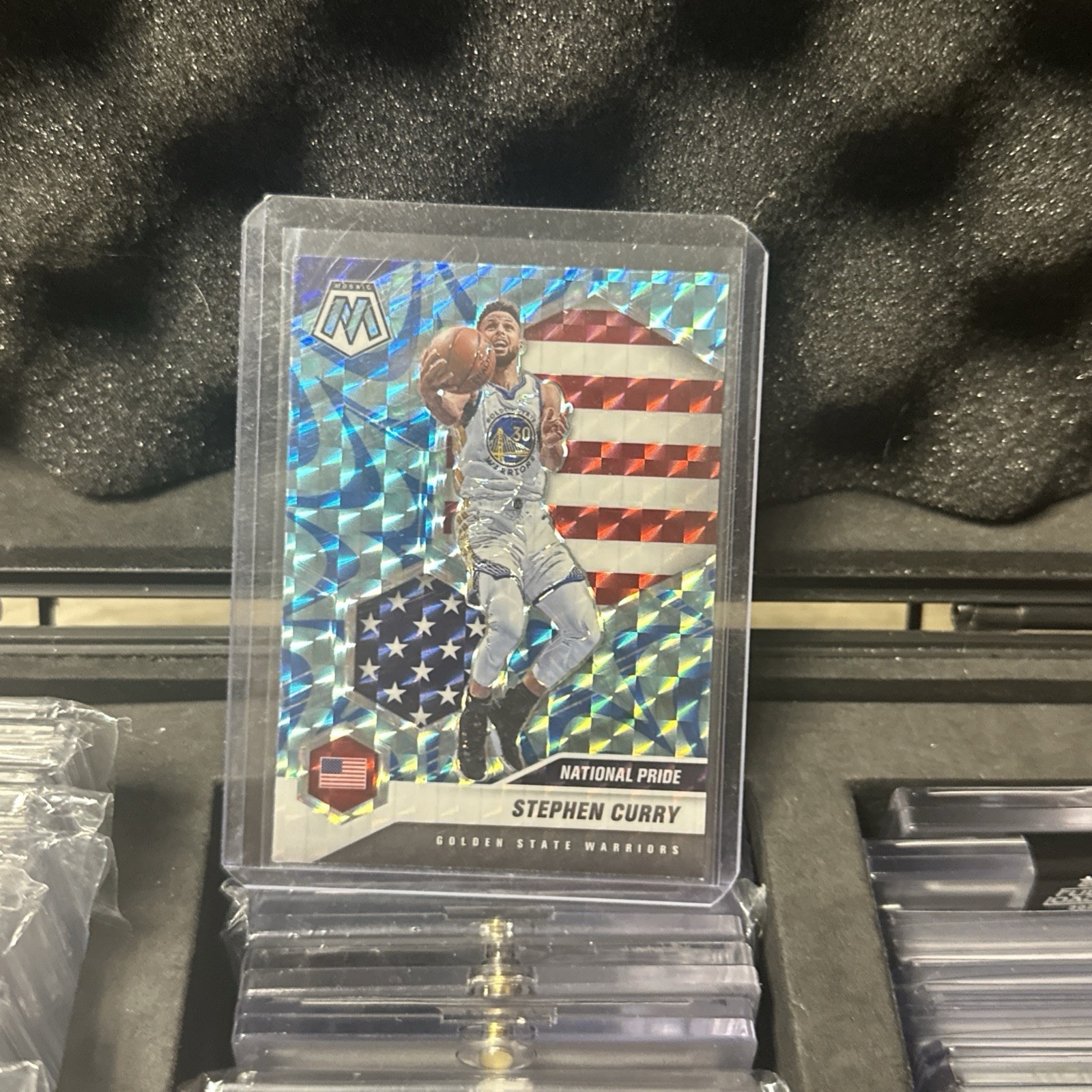 2020-21 Panini Mosaic National Pride Reactive Blue Prizm Stephen Curry #249