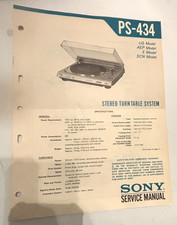 Sony PS-434 Record Player / Turntable Service Manual Original