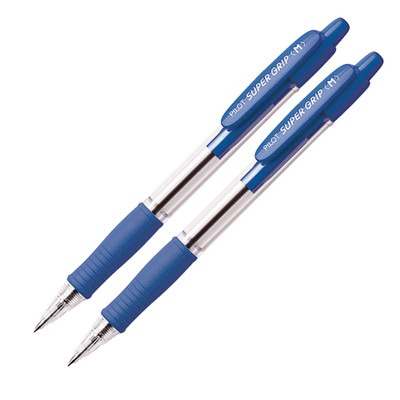 2 x Kugelschreiber Pilot Super Grip Druckkugelschreiber blau dokumentenecht M