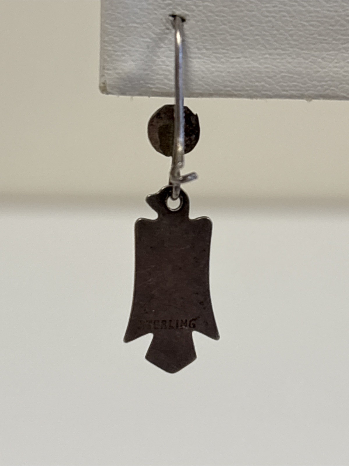 Silver Thunderbird Dangle Earrings Turquoise Post… - image 3