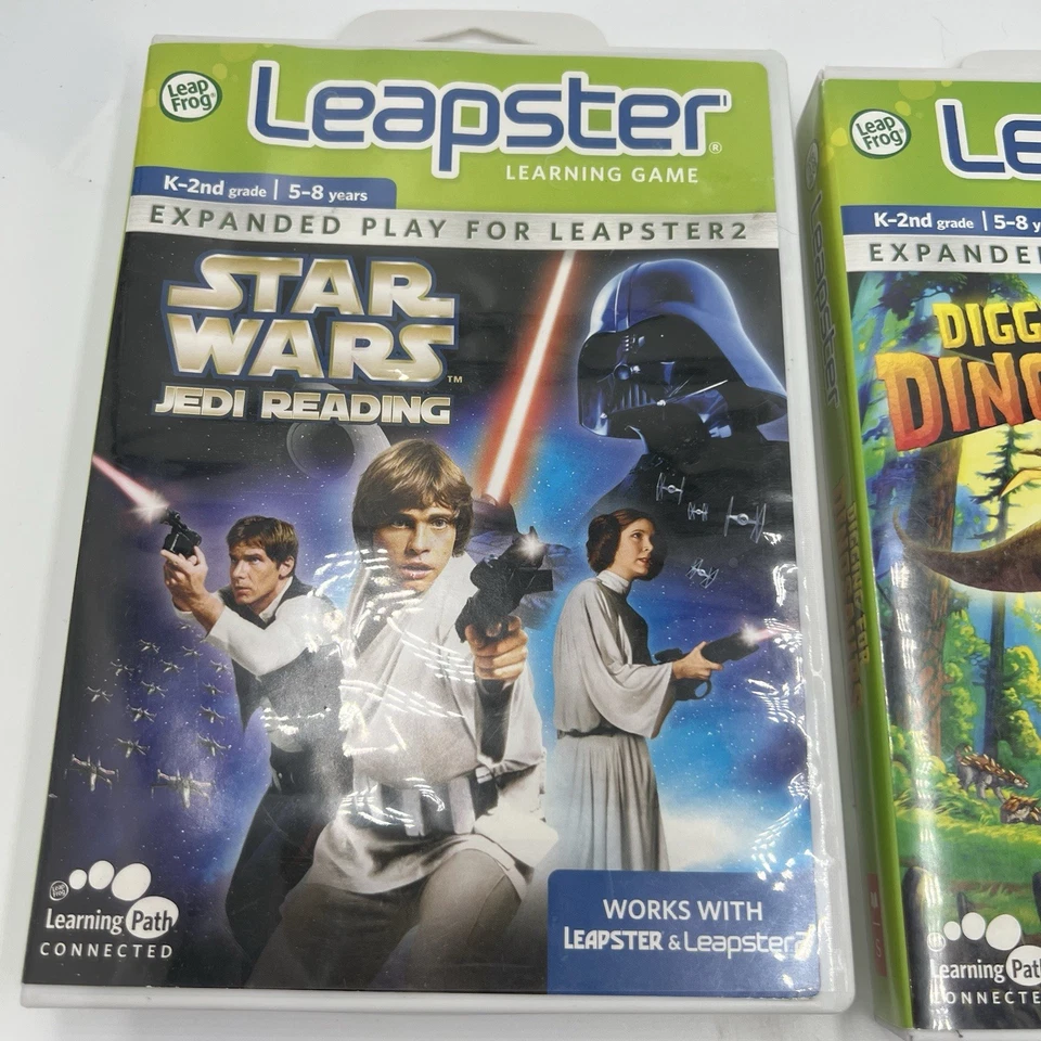 Lot 6 Leapfrog Game Cartridges Leapster cars SpongeBob Batman Star Wars dinosaur - Image 2 of 4