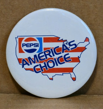 Vintage Pepsi America's Choice Large Pinback Button 3" Diameter