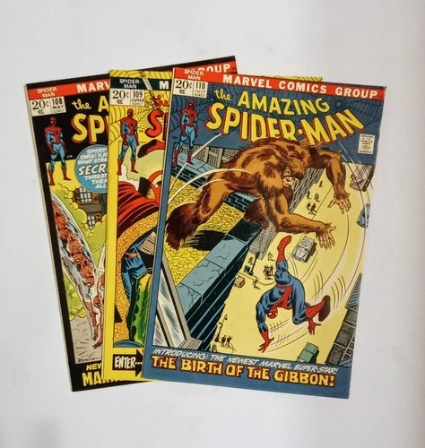 Amazing Spider-Man #108-110 (Marvel Comics 1972) Bronze Age Lot