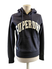 Superdry navy women's hoodie size 8 Varsity Arch mono Hood NEW with tags H2