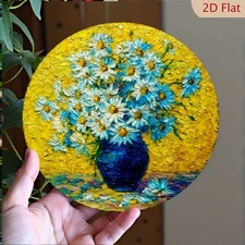 White Daisy Aluminum Art 8x8 Inch