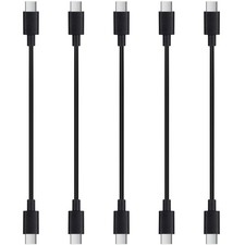 5-Pack 12-Inch USB-C to USB-C Cables - 60W Fast Charging, Short USBC Cords fo...
