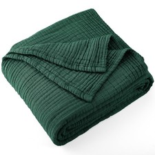 100 Cotton Muslin Throw Blanket 90" X 90" Queen Size 4-Layers Summer Gauze T...