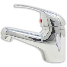 Mitigeur lavabo argenté GC GLOBALCOMMERCE RL09 — Robinet monotrou design moderne