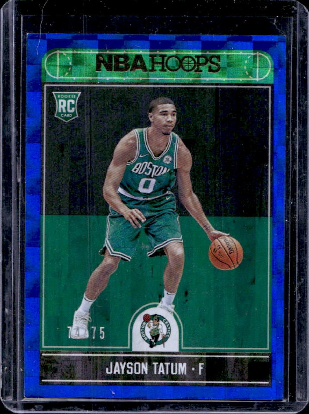 2017-18 Panini Hoops Jayson Tatum RC Blue Checkerboard #74/75 Celtics