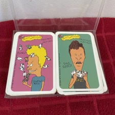 1996 VINTAGE LOT OF 2 PACKS OF BEAVIS AND BUTTHEAD CARDS PLAYING CARDS
