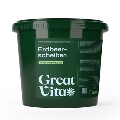 GreatVita Erdbeerscheiben 400g | gefriergetrocknete Erdbeeren in Scheiben