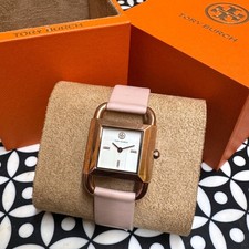 NEW TORY BURCH Phipps Rose Gold Stainless Steel Pink Leather Watch TBW7205