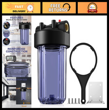 Whole House Water Filter System, 10"x4.5" Sediment Filter, Clear Housing, 1" NPT