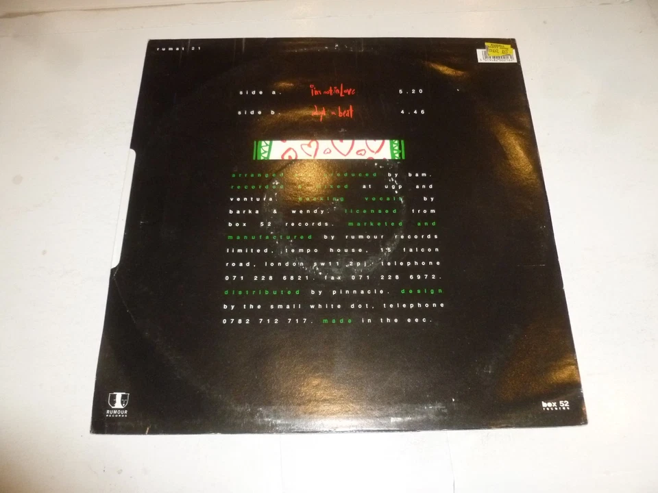 IJ & THE SOUND WAVE - I'm not in love - UK 2-track 12" Vinyl Single, photo 2 of 4
