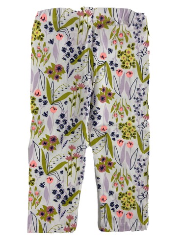 Cat And Jack Girls Almond Cream Floral Capri Legging Size Size (6/6x) New - Picture 2 of 6