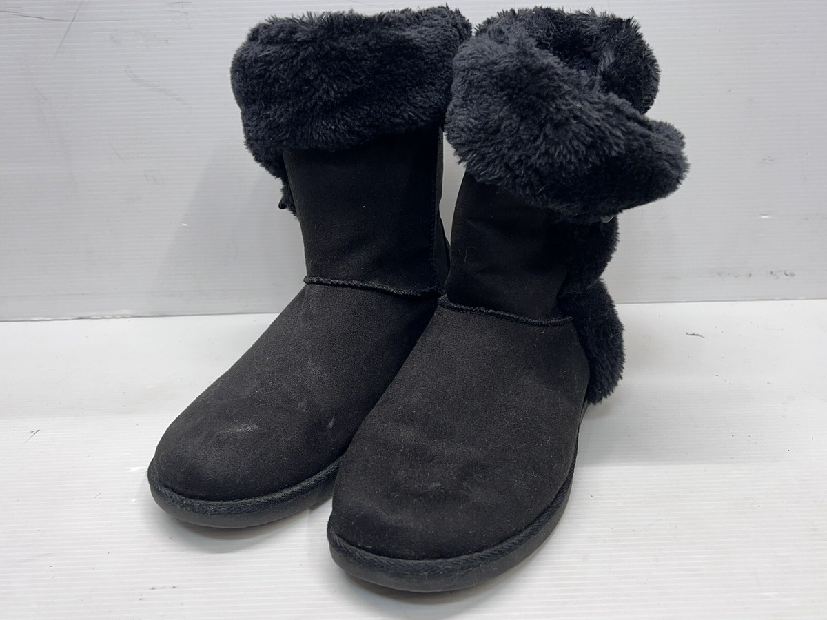 AZ driftwood black faux fur lined, faux suede boots Magic Moc Fur Lined Ankle Boots - Women main image 2
