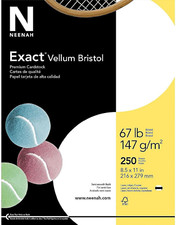 Paper Exact Vellum Bristol, 67 Lb, 8.5 X 11", 250 Sheets, White, 94 Brightness (