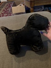 Rare Vintage Dog Pet Soft Stuffed Animal Plush Dark Brown 10.5  x8   SP 