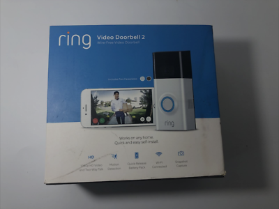 Ring Wireless Wi-Fi Video Door Bell Wire Free -1080p HD PREOWNED