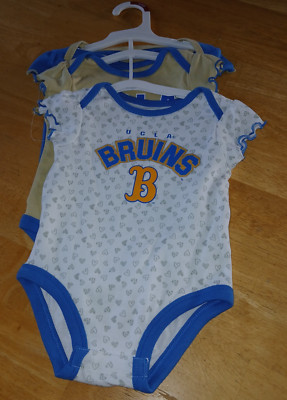 TEAM ATHLETICS BRUINS ONE PIECE SUITS 3/6 MO.-NWT-100% COTTON KNIT-3 PACK-CUTE