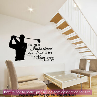 Important Shot - Ben Hogan inspirierendes Zitat Wandbild, Sport Aufkleber, Decals