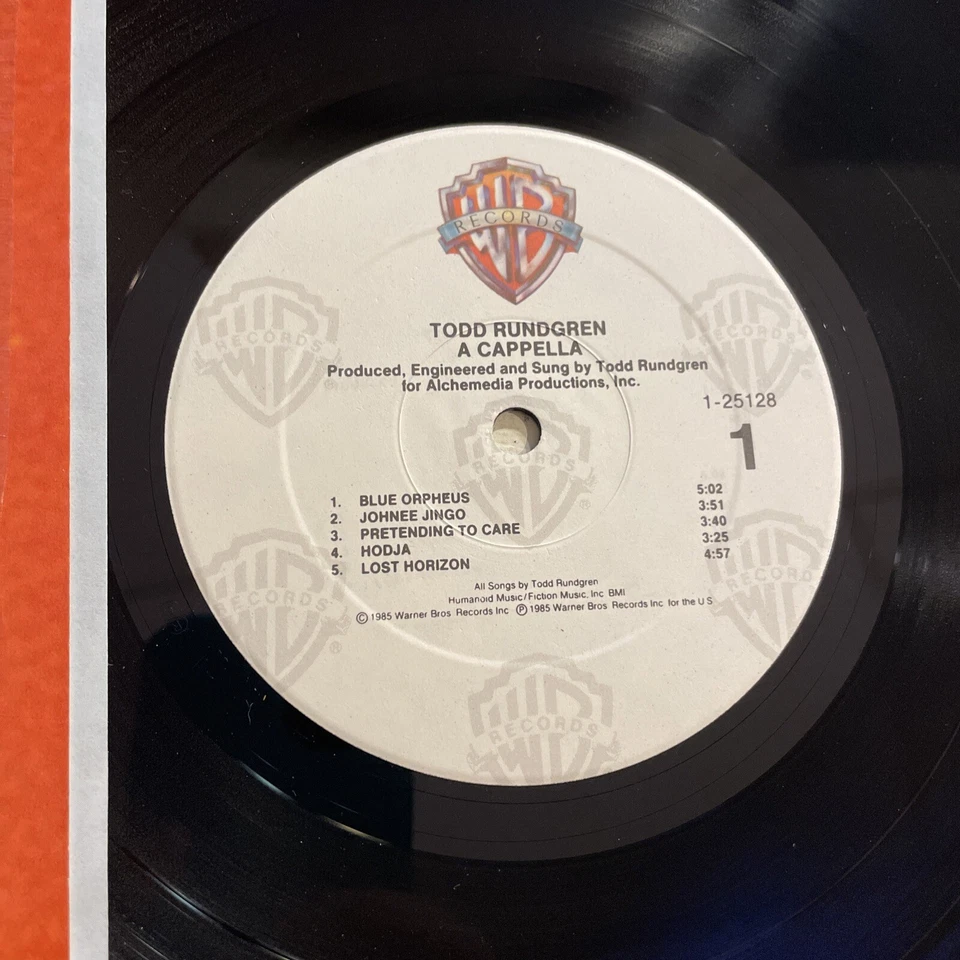 Todd Rundgren A Cappella LP Warner Bros. 1985 1st USA Press Inner & Shrink M-/M- - Image 3 of 4