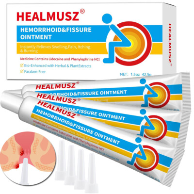 3Stk HEALMUS Hämorrhoiden Salbe Kräutercreme Anal Blut Riss Behandlung Natürlich