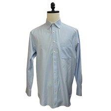 Men's Dress Shirt Blue Solid Long Sleeve Classic Fit Formal Poplin Button Down