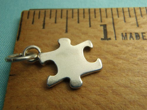 Ciondolo Ciondolo Argento Sterling 925 Puzzle Simbolo Puzzle Simbolo Autismo MADE IN USA - Foto 3 di 7