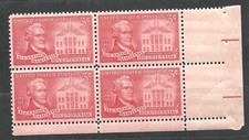 US 11086 Alexander Hamilton Block of 4. MNH. VF OG