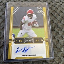 2021 EMEKA EMEZIE LEAF Draft Gold COLLEGE AUTO RC  BA-EE2- Baltimore Ravens