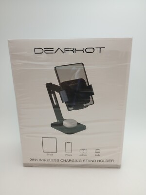 2 in 1 Wireless Tablet Phone Charger Mount For Desktop Dearhot USB C 15W NEW 84