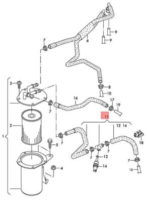 VW AUDI SEAT SHARAN SYNCRO 4MOTION TIGUAN Q3 FUEL LINE 7N0130307G