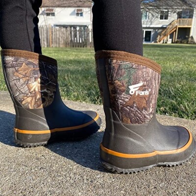 8 Fans Kids Size 8 Neoprene Rain Boots, Waterproof Hunting  display picture 1