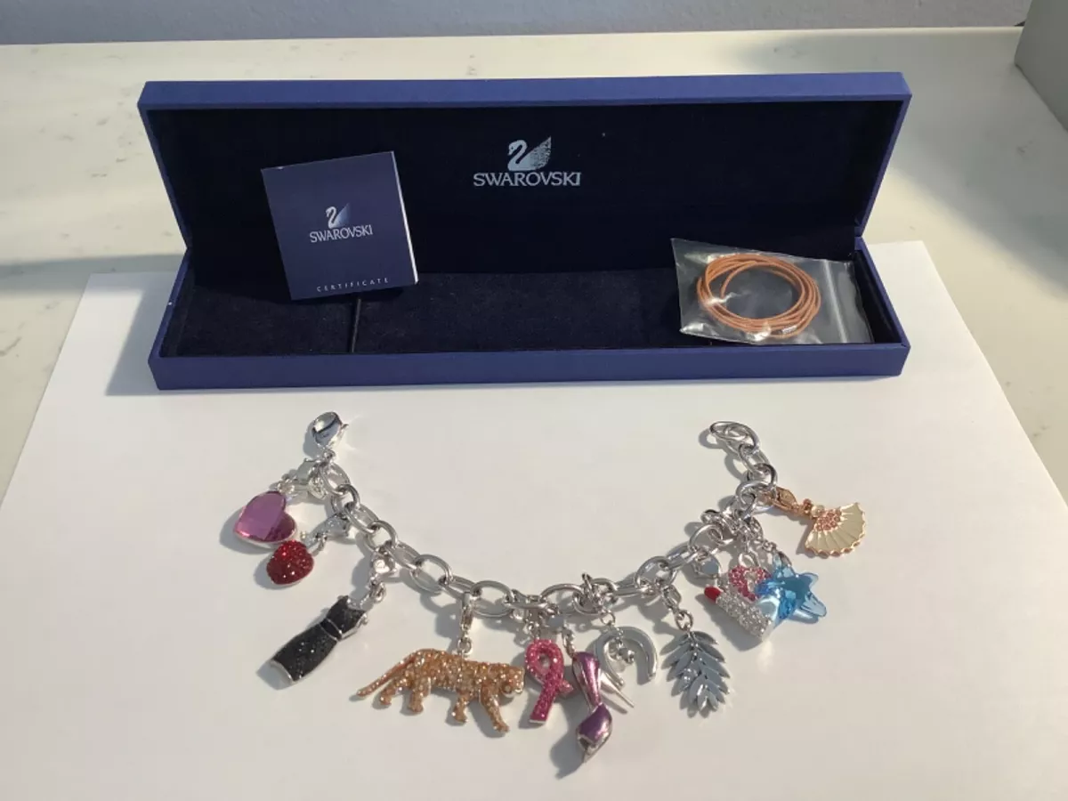 Swarovski crystal hotsell charm bracelet