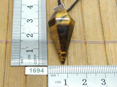 TIGERAUGE Spitze Anhänger mit schönen Reflexen + verstellbare Kordel - Mineralien